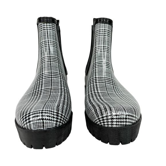 Jeffrey Campbell Cloudy Chelsea Plaid Rain Boots EU 38 US 7 - Picture 4 of 9